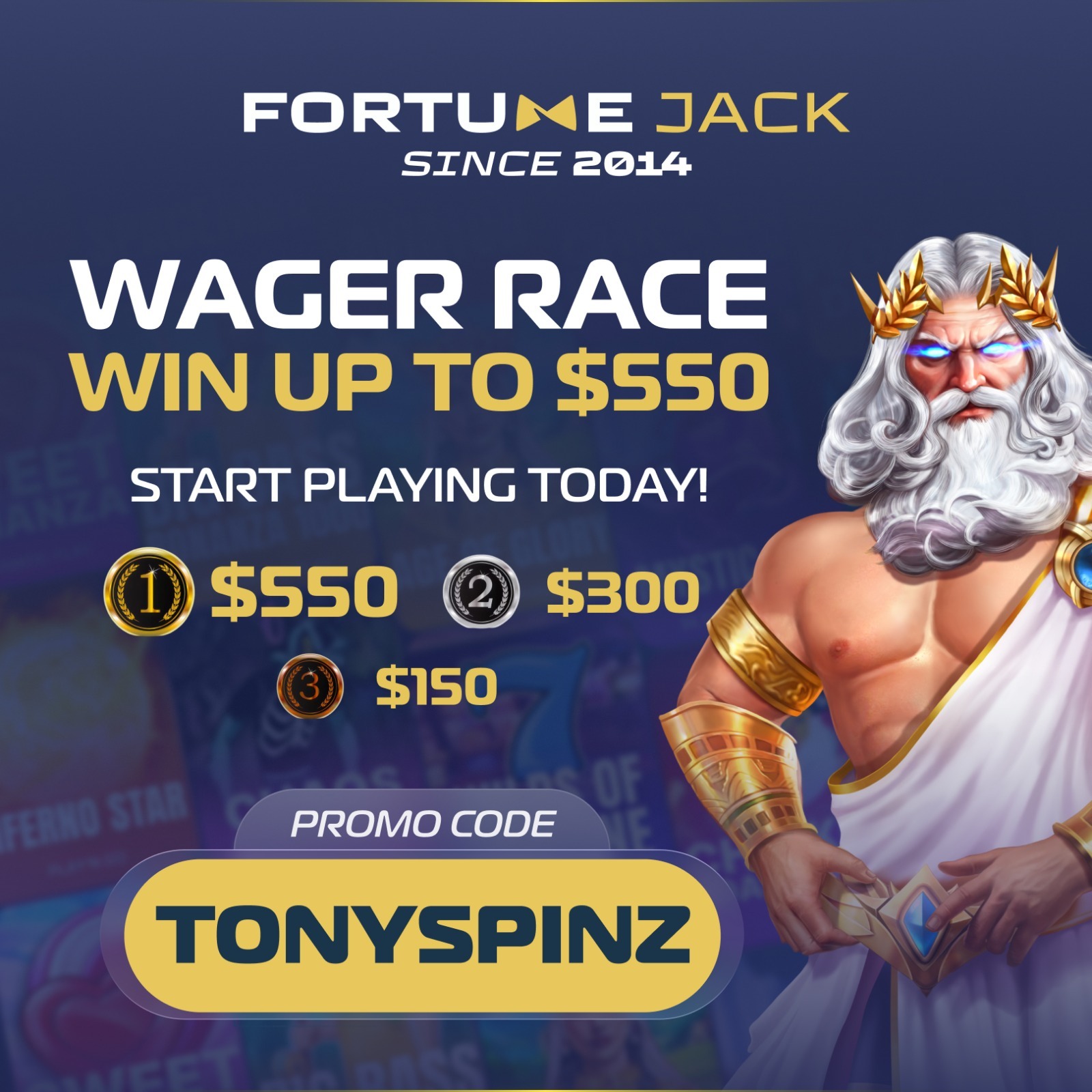 Fortune Jack Wager Race — win up to $550